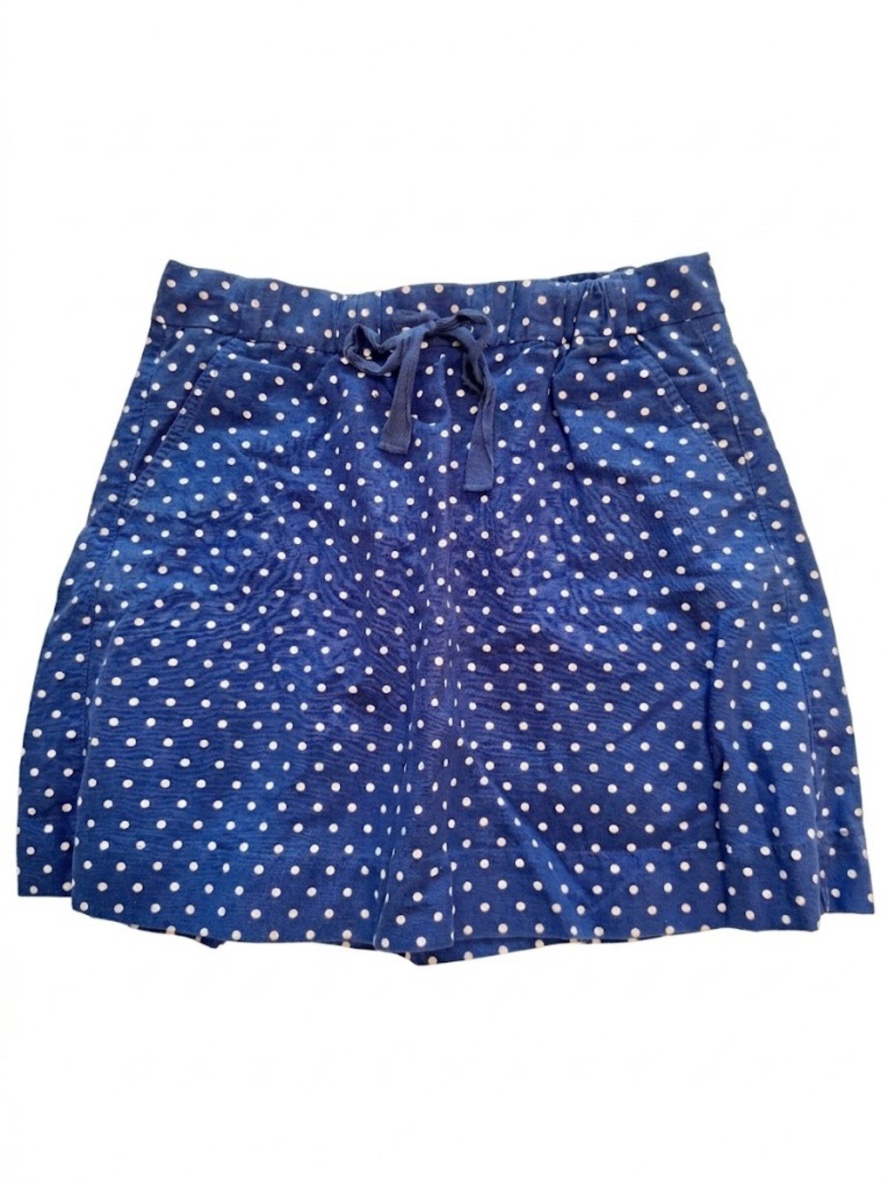 J. Crew Factory Blue and White Polka Dot Linen Blend Mini Skirt Size 6